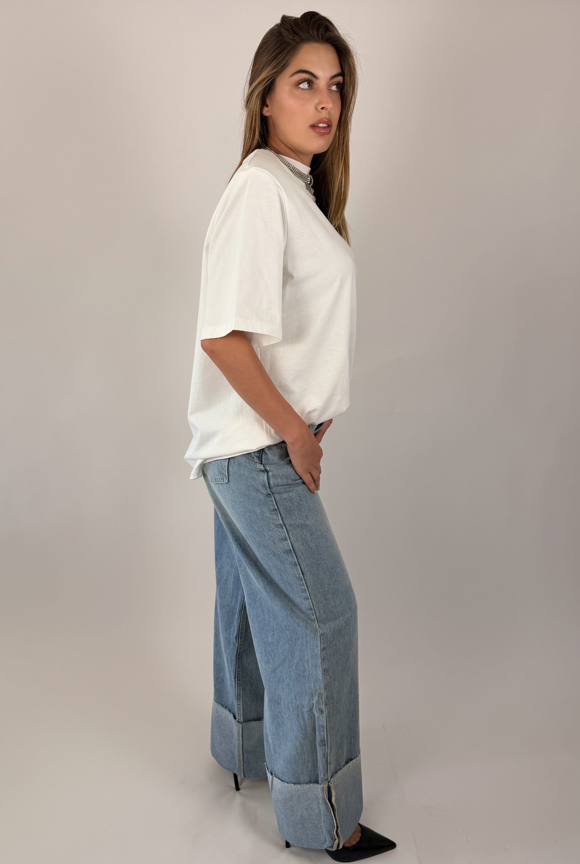 T-shirt oversize avec épaulettes