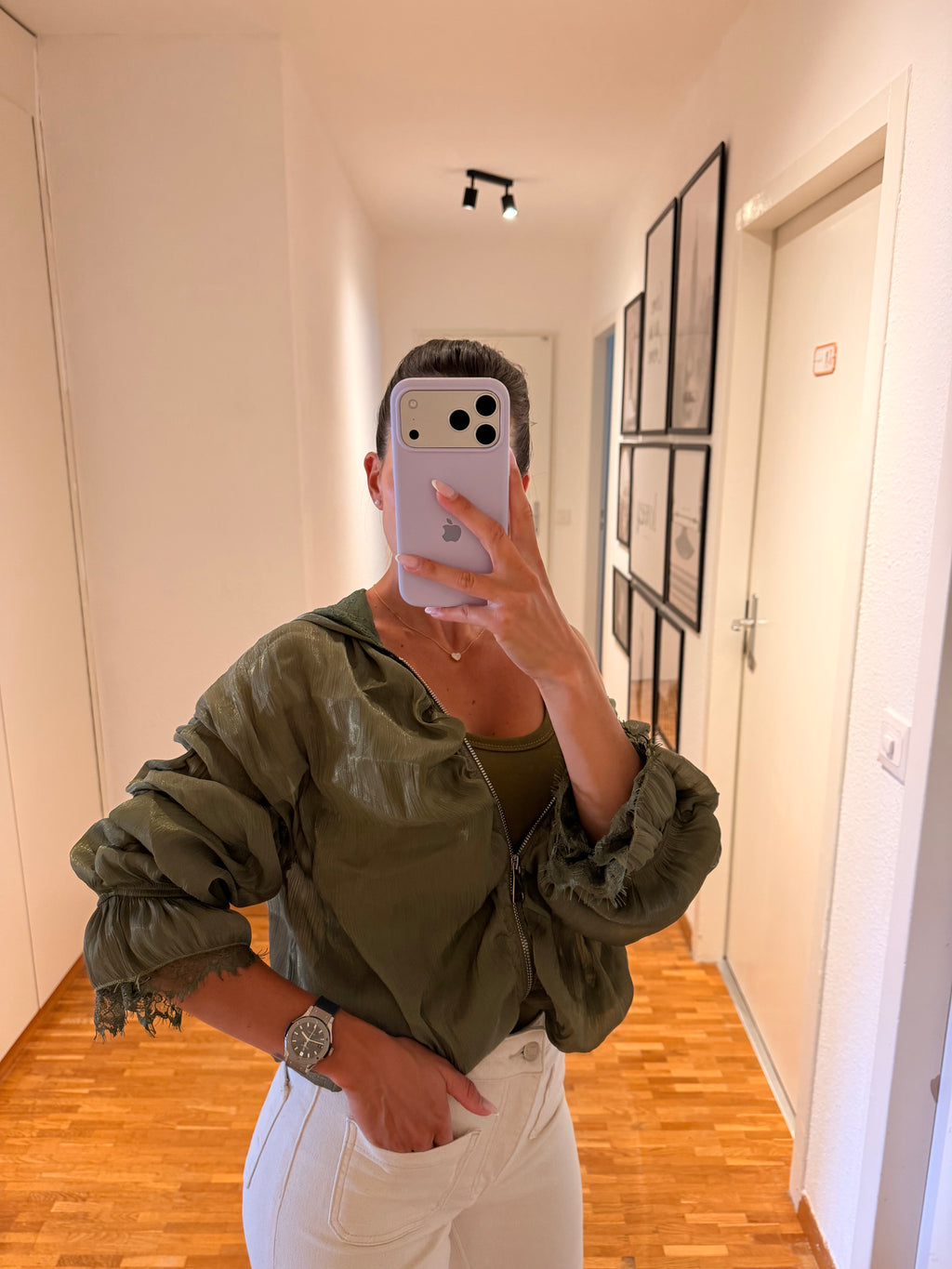 Bomber satiné vert