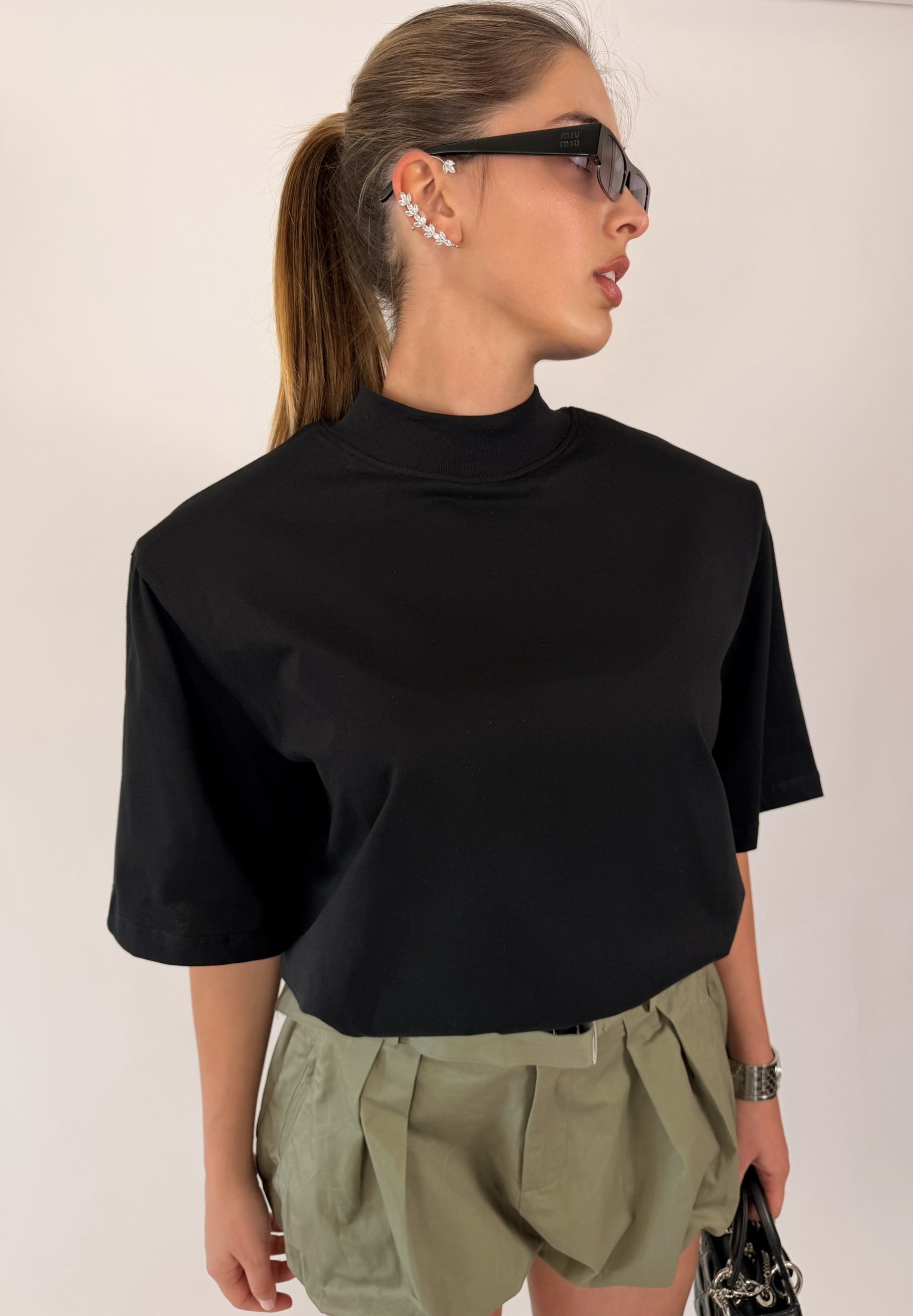 T-shirt oversize avec épaulettes
