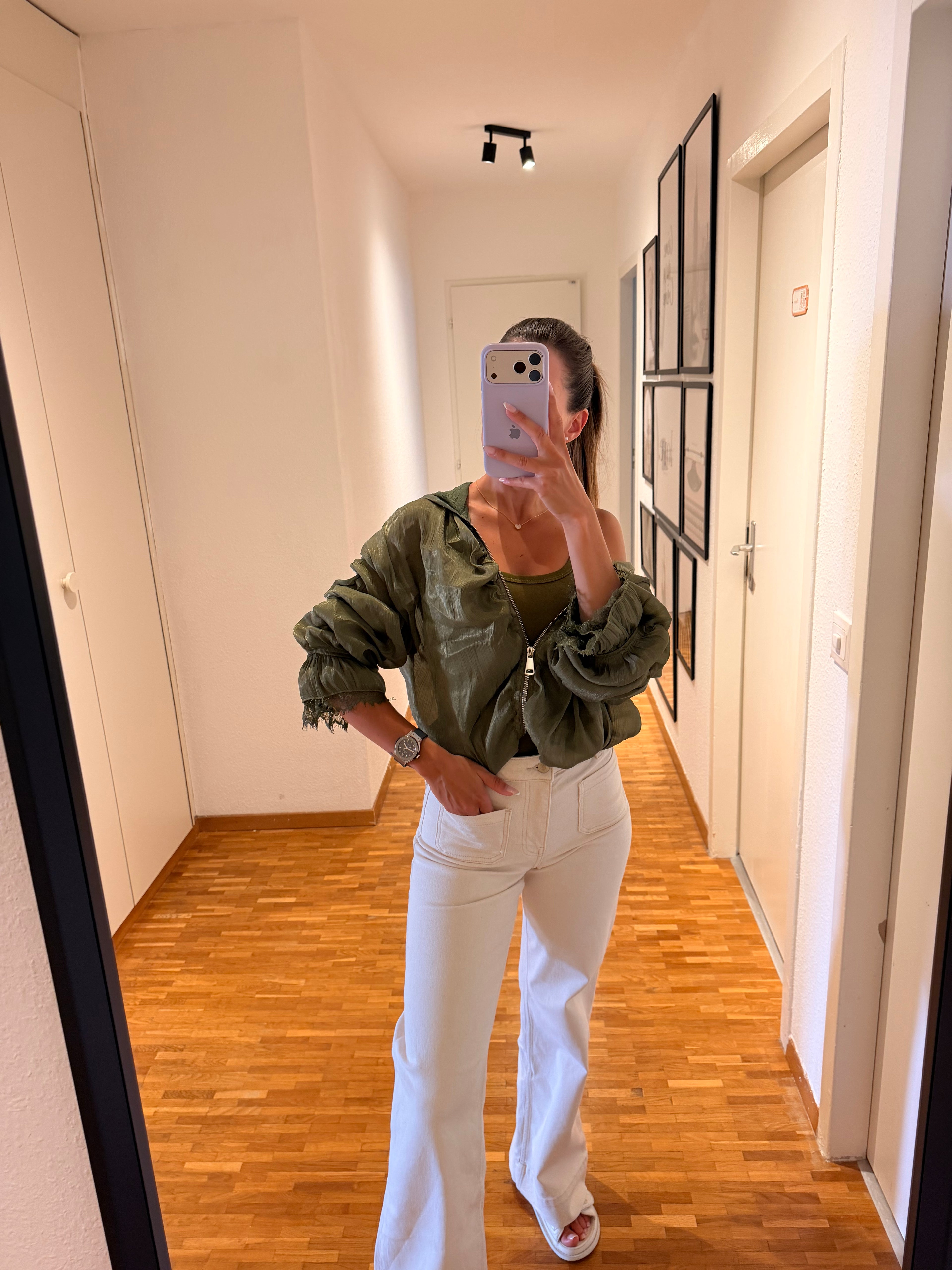 Bomber satiné vert