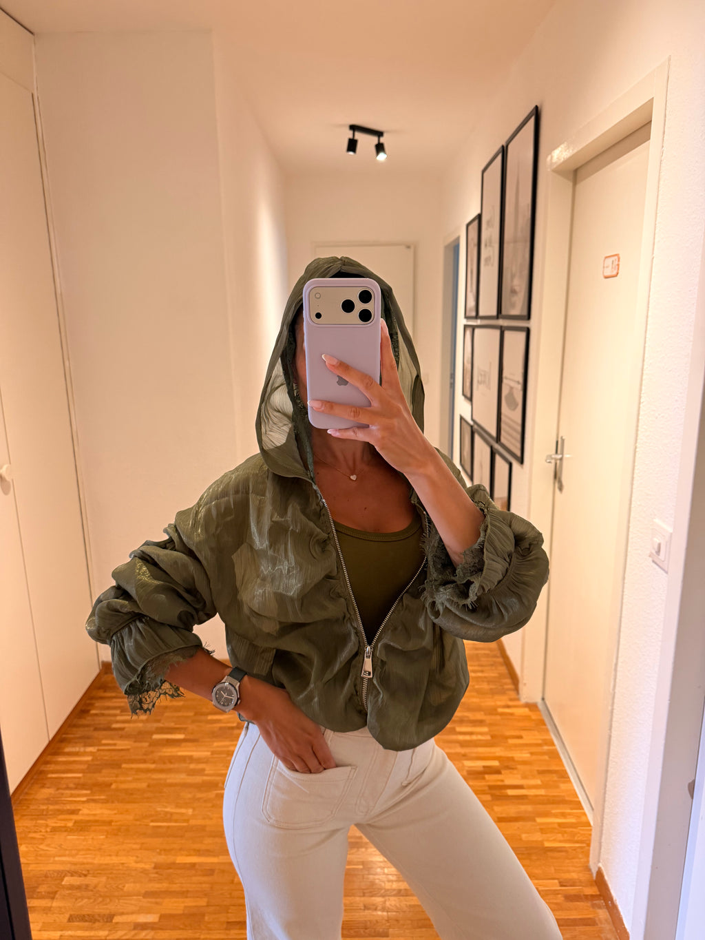 Bomber satiné vert