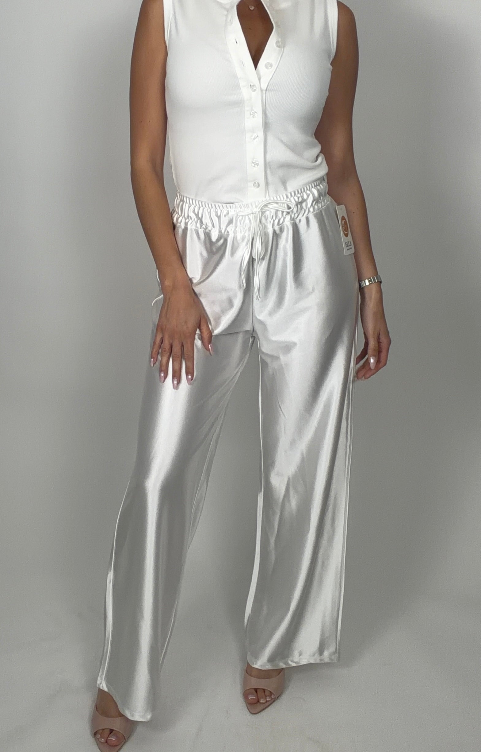 Pantalon satiné brillant