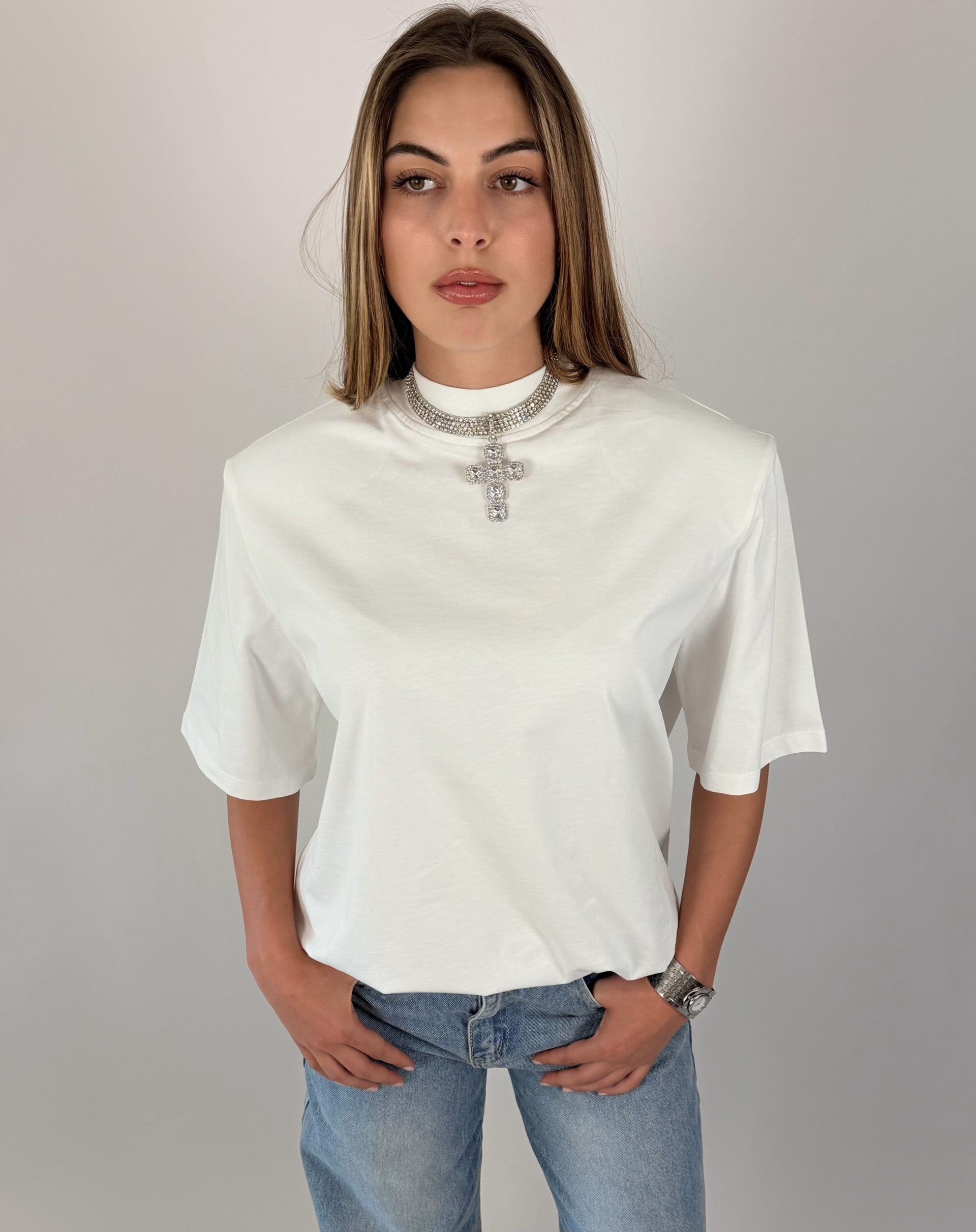 T-shirt oversize avec épaulettes