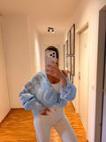 Bomber satiné bleu