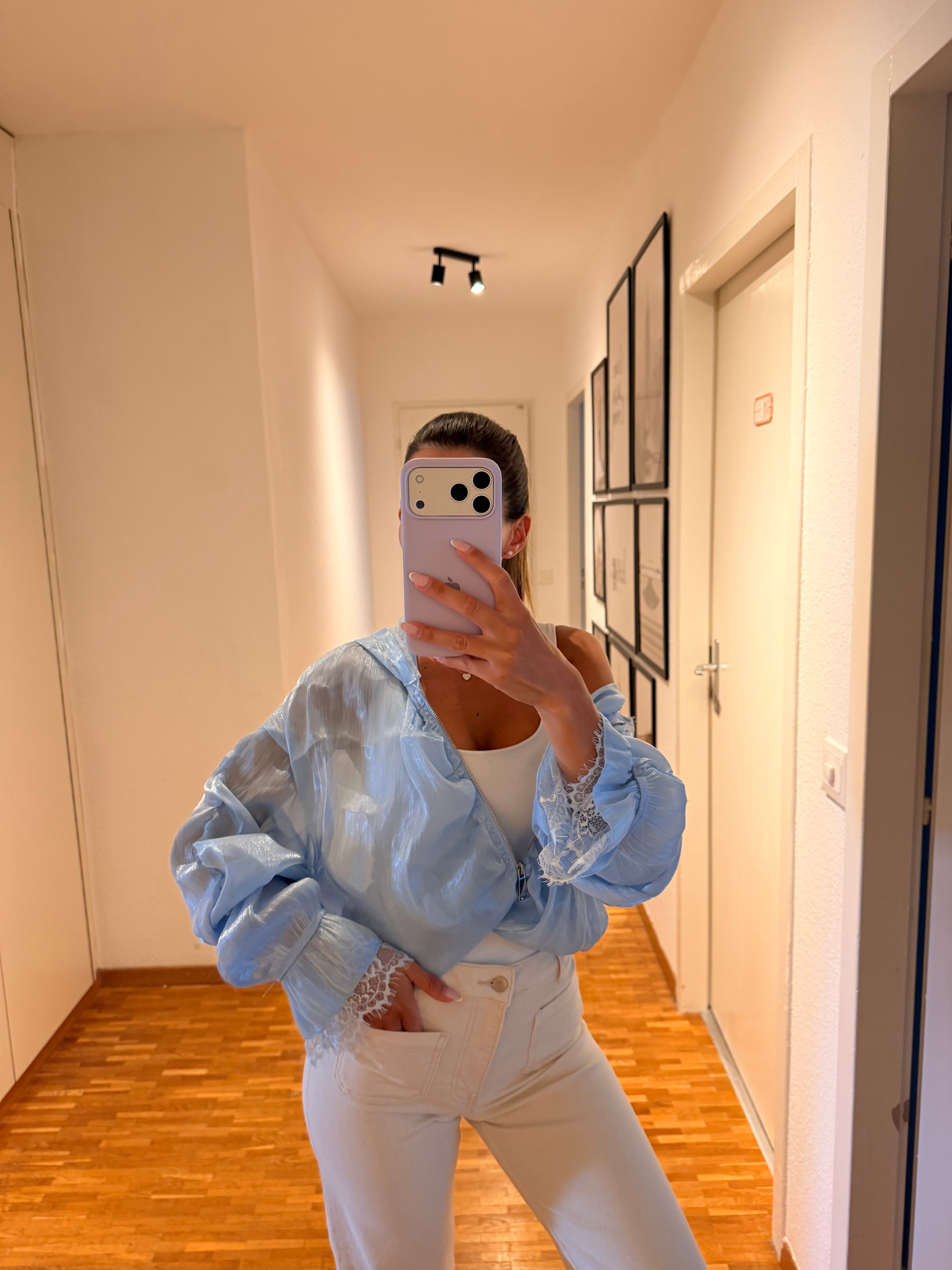 Bomber satiné bleu
