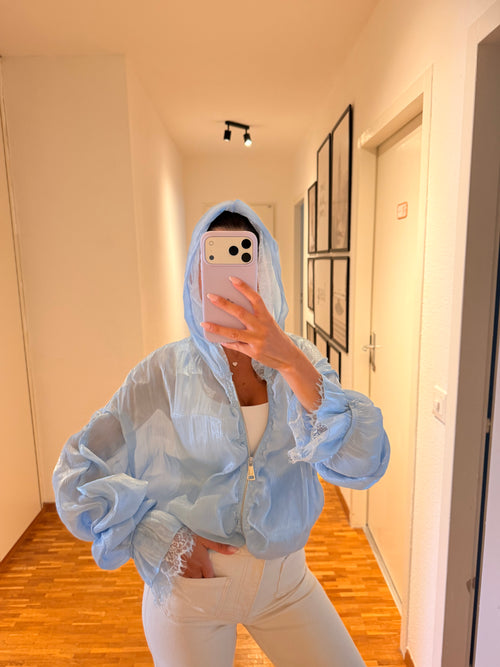 Bomber satiné bleu