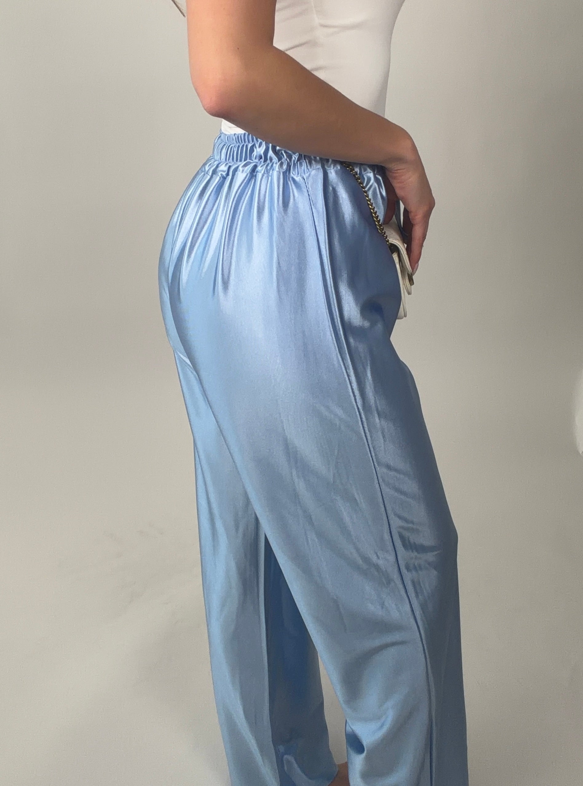 Pantalon satiné brillant